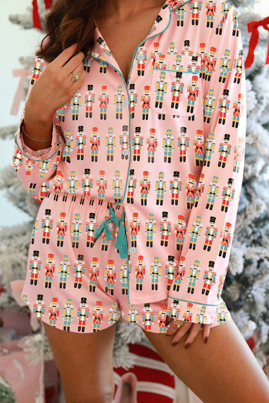 Pink Nutcracker Pajama Short Set